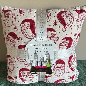 Isaac Mizrahi Holiday Christmas Santa 🎅 Pillows Festive Red & Ivory NEW!